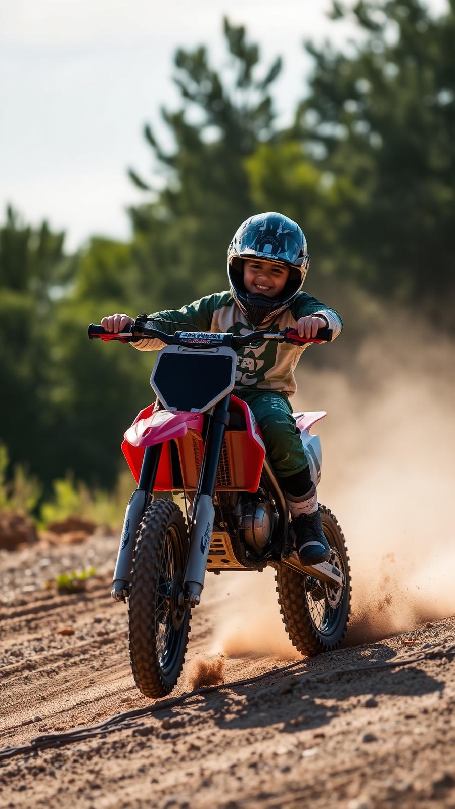 Ragazzo durante allenamento minicross
