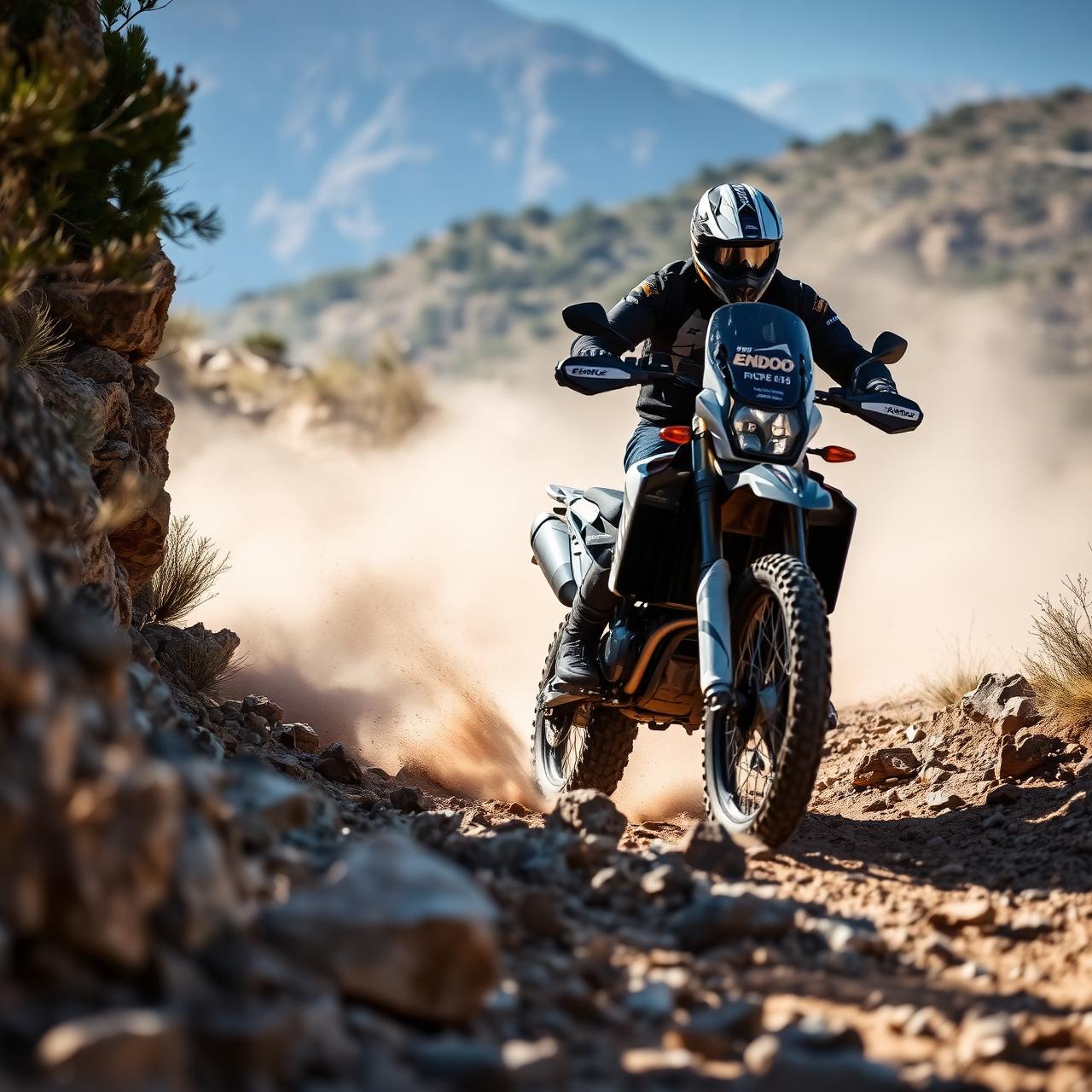 Tracciato enduro in Sicilia con pilota in azione
